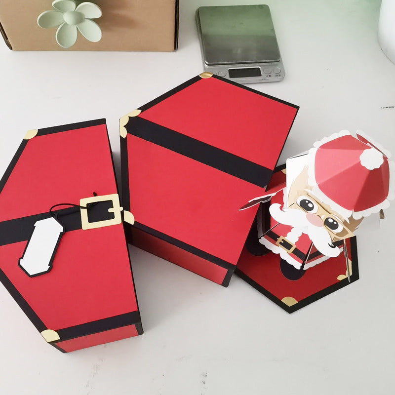 Santa Claus surprise bounce gift box for Christmas gift giving and decorations