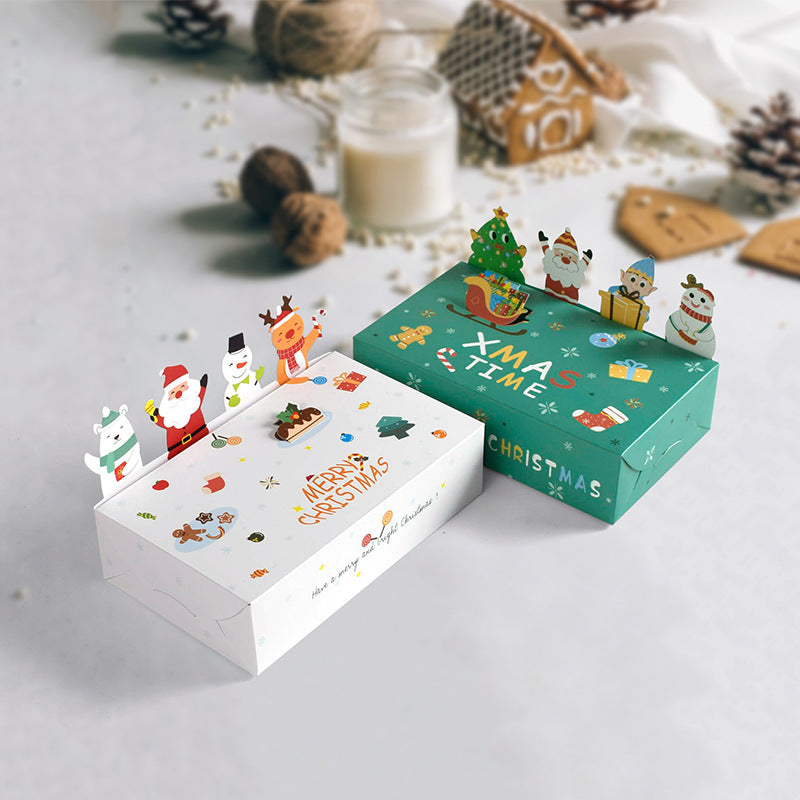 Christmas Tree Cartoon Pattern on Paper Box - Christian Home Decor