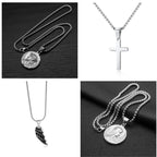 Detailed view of pendant charm featuring Jesus image on chain