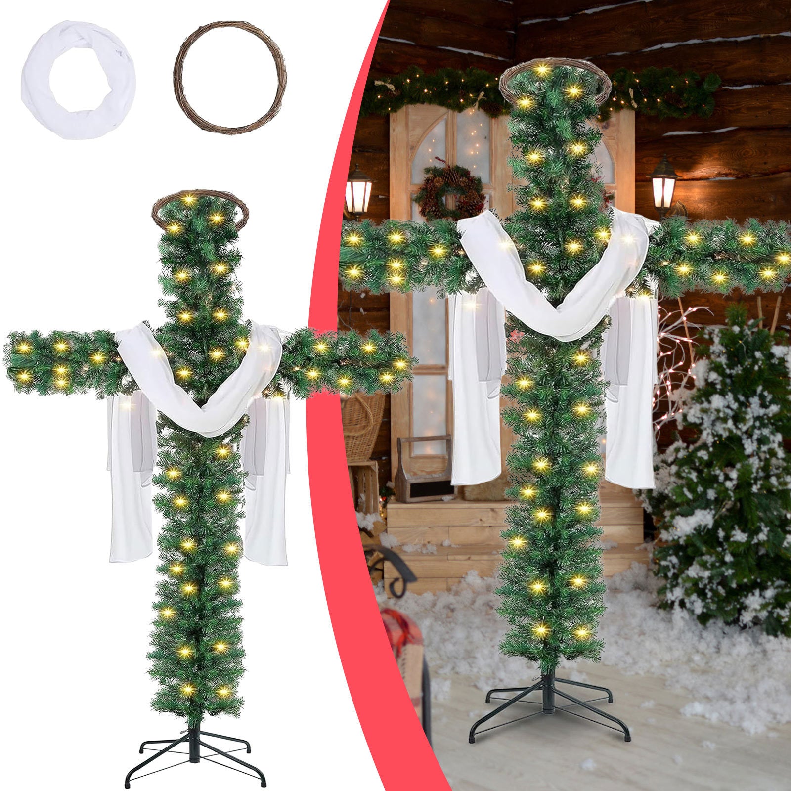 Christmas tree with ornaments and lights creating warm holiday atmosphere