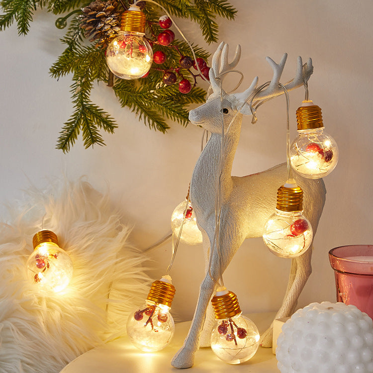 Christmas festive lights arranged to show 50 LED bulb string design