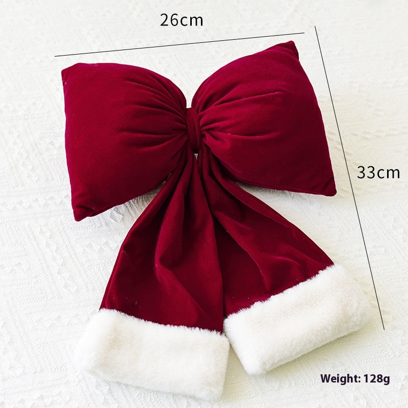 Christmas fabric bow ornament for holiday displays