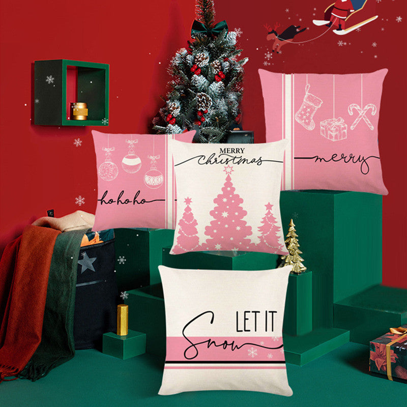 Christmas Letter Print Polyester Pillow Cover Secondary image