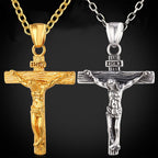 Christian cross necklace gift for baptism or confirmation