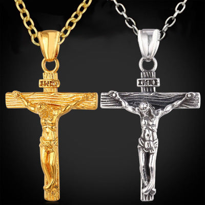 Christian cross necklace gift for baptism or confirmation