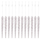 Crystal-clear icicle ornaments ready for Christmas display