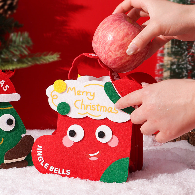 Christmas gift packaging with warm felt material and holiday charm