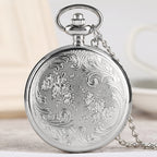 Classic analog pointer dial of Virgin Mary and Jesus pocket watch pendant