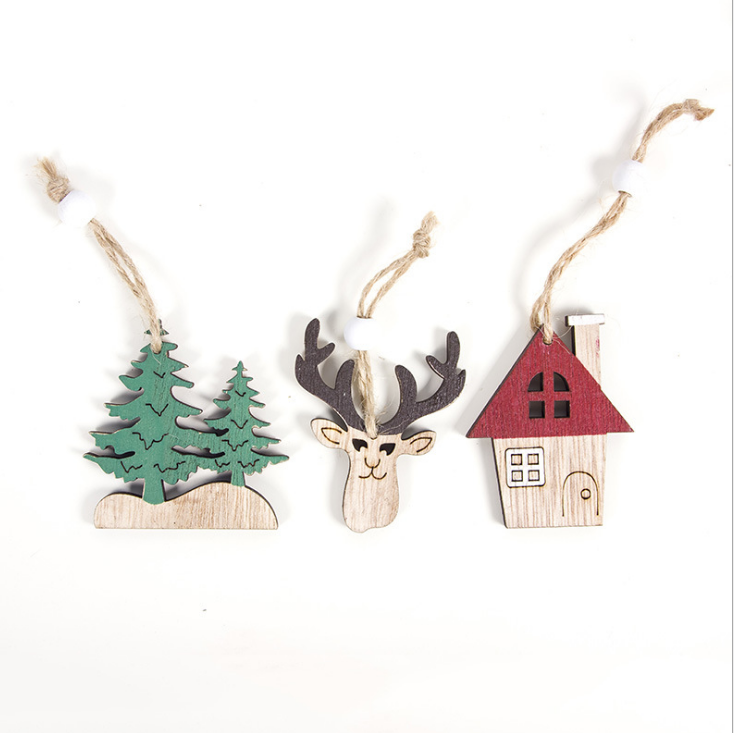 Faith-inspired wooden ornament with Christmas tree motif for seasonal display