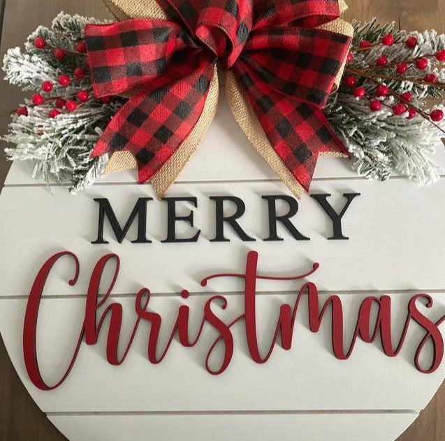 Rustic wooden Christmas garland displayed as wall hanging in cozy home setting