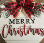 Rustic wooden Christmas garland displayed as wall hanging in cozy home setting