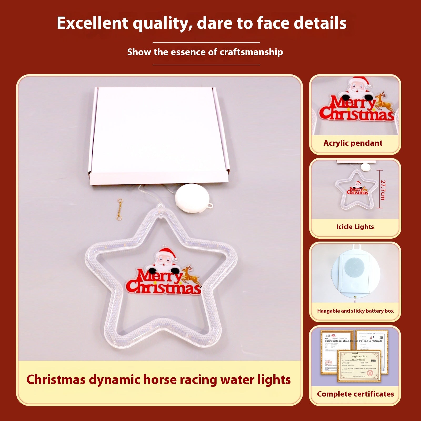 Festive Christmas Star LED Pendant Decoration Secondary image