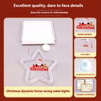 Close-up of festive Christmas pendant light with warm LED glow