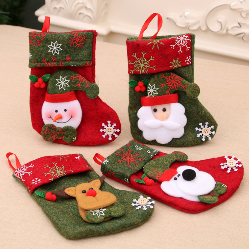 Christmas stocking with snowman design for festive home decoration