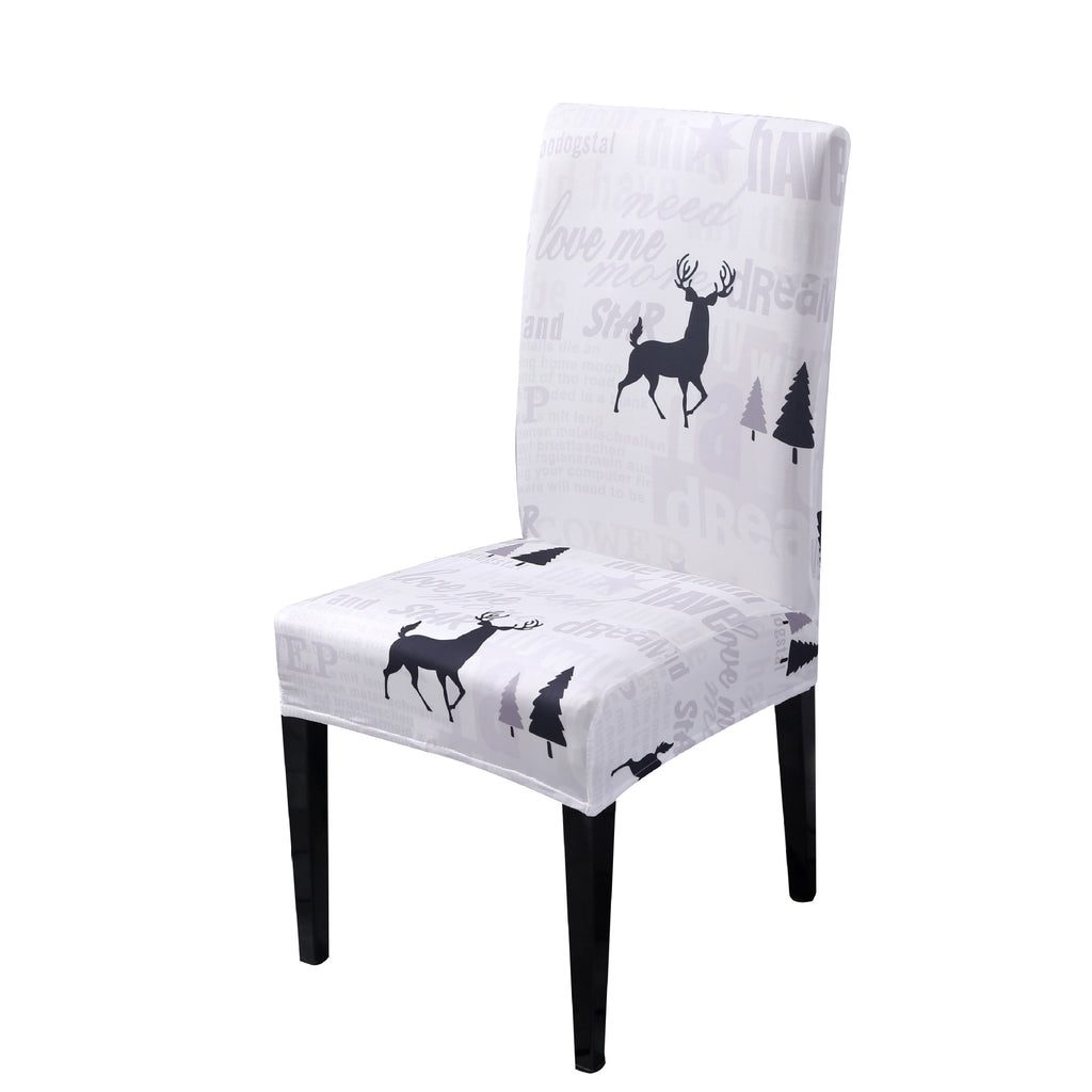 Christmas Elk Chair Cover - Universal Elastic Fit - Christian Home Decor