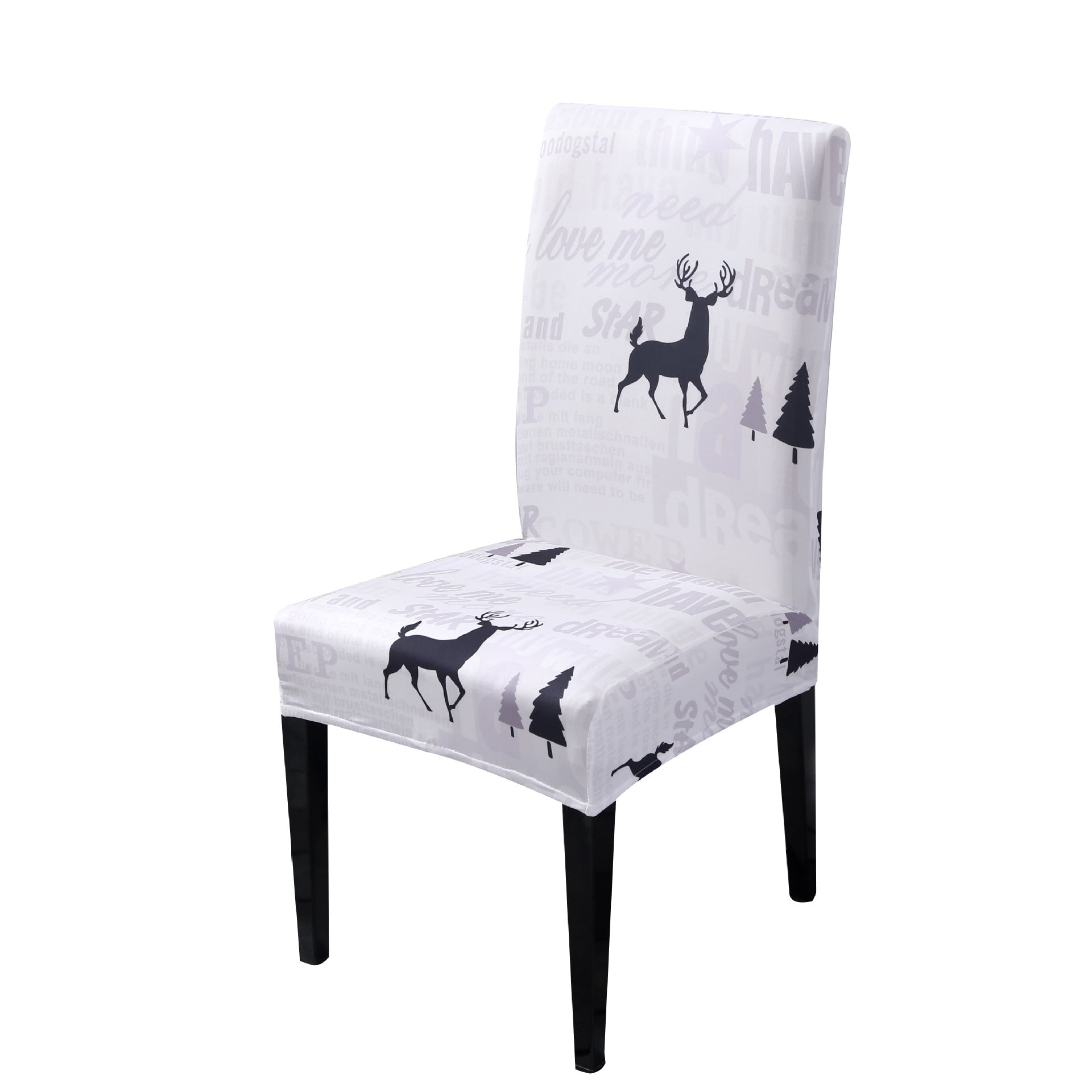 Christmas Elk Chair Cover - Universal Elastic Fit - Christian Home Decor