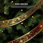 Close-up of soft fabric ribbon texture for holiday decorating