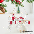 Snowflake design wooden Christmas tree ornament for festive display