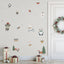 Festive Christmas wall sticker set of 6 peel-and-stick holiday decals for home decoration