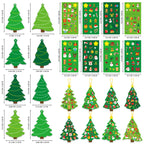 Stack of holiday cards featuring whimsical tree design