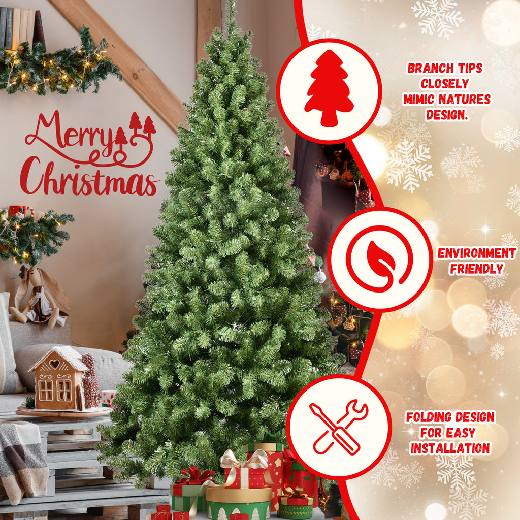 Memory wire branches on prelit green artificial Christmas tree