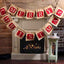 Merry Christmas burlap banner flag set with rustic farmhouse style for holiday home