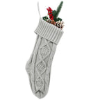 White Christmas stocking gift bag with soft acrylic texture for holiday gifting