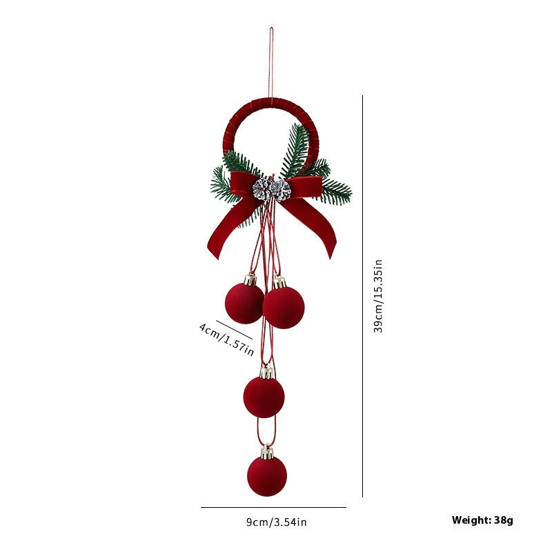 Christmas bell hanging ornament with soft velvety flocked texture