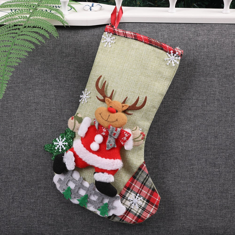Classic red Christmas stocking in cloth for family holiday traditions