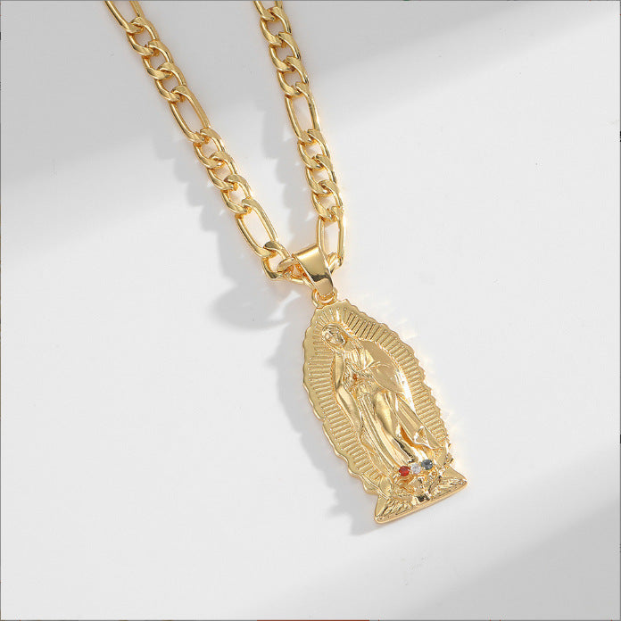 Gold-tone Jesus necklace for daily devotion