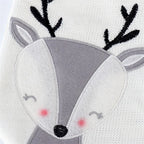 Set of three fox Christmas stockings in white red and gold