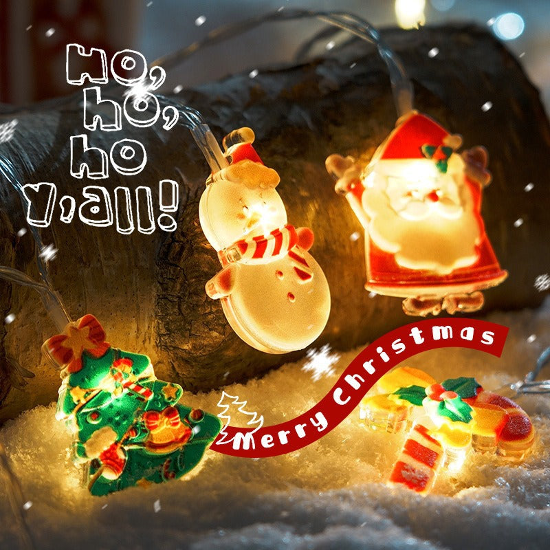 Festive Christmas light chain creating warm glow for seasonal gathering space