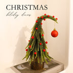 Festive red wry neck tree ornament close-up view