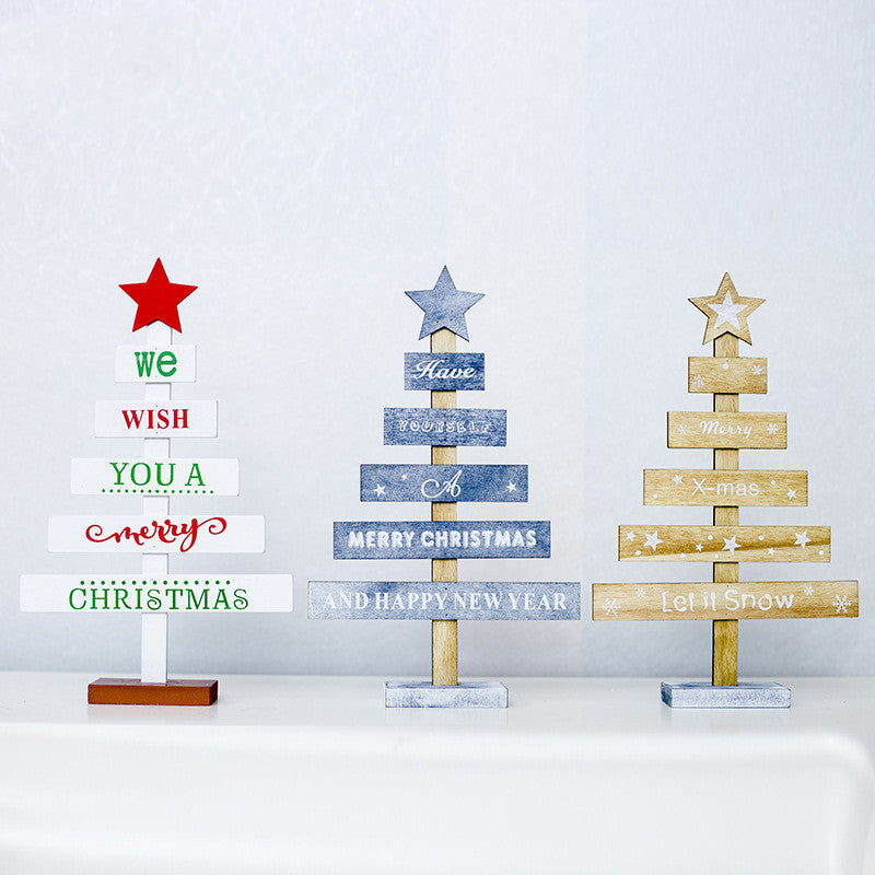 Creative wooden letter ornament collection display
