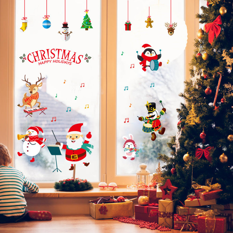 Creative Christmas concert wall sticker mural with festive musical theme for holiday home decor