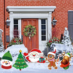 Reindeer lawn placard for outdoor winter display