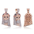 Gold pendant with detailed portrait design on chain