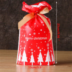 Reusable Christmas gift bag with festive red and green colors