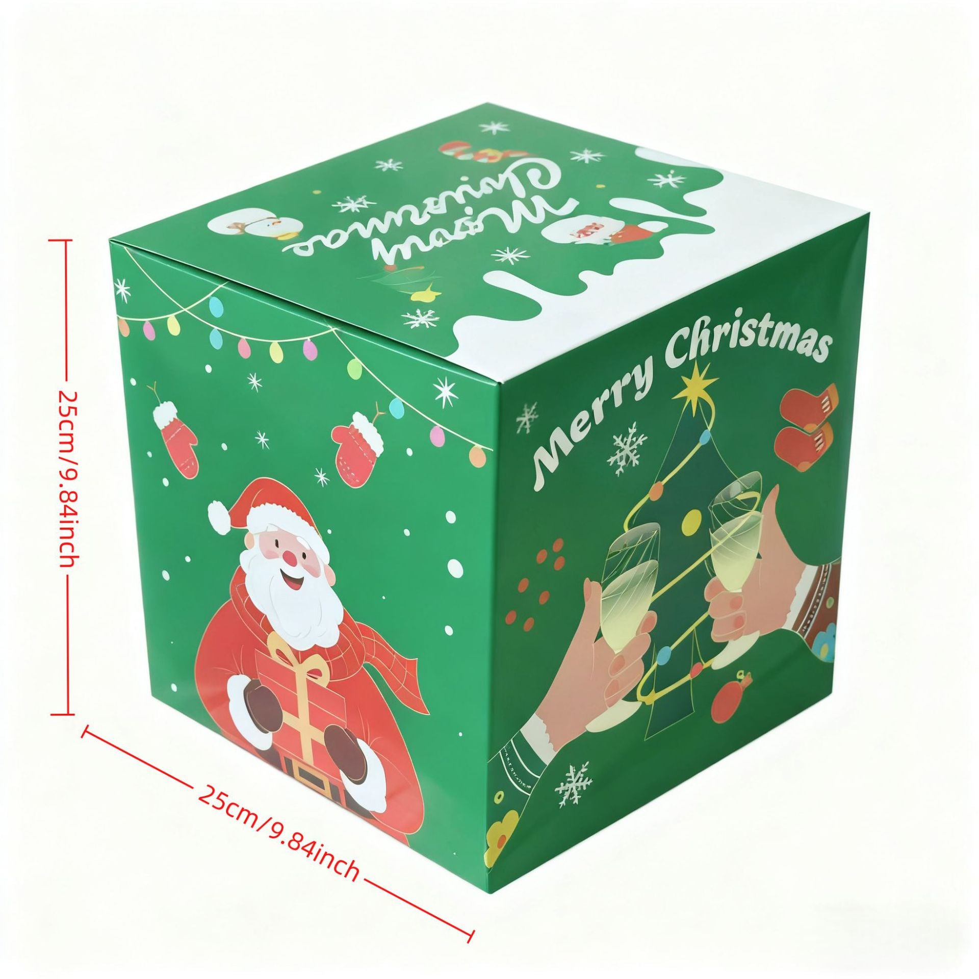 Four-piece green decorative box set for Christmas