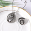 Sacred heart and cross necklace ring set in antique silver finish for women and men