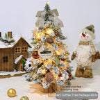 Golden brown flocked mini Christmas tree PVC material