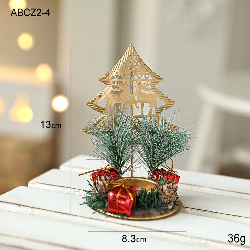 Golden star candlestick wrought iron decoration for Christmas windows