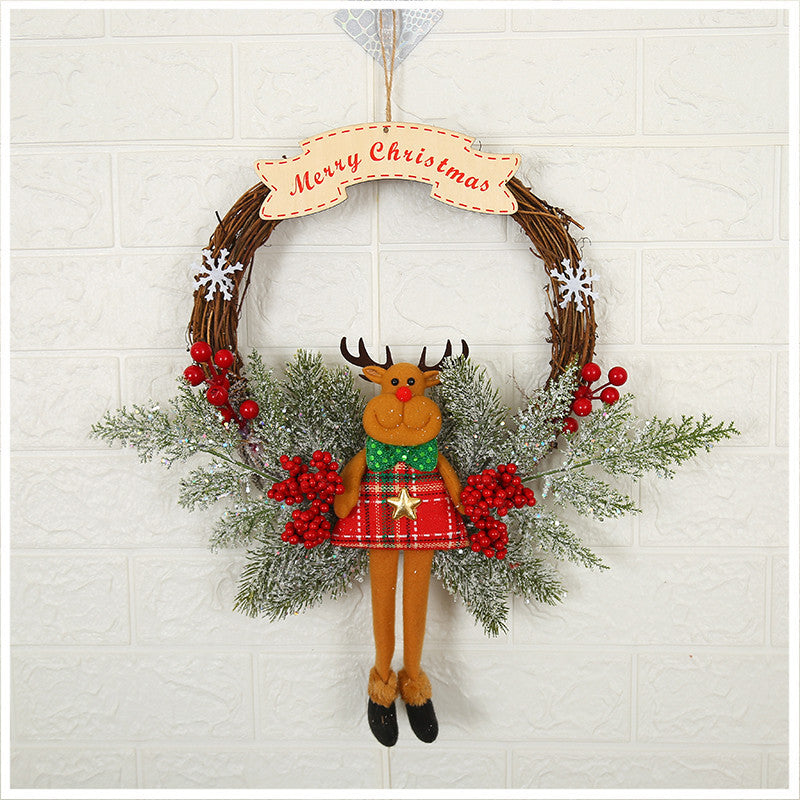 Christmas wreath arrangement suitable for window or door decoration