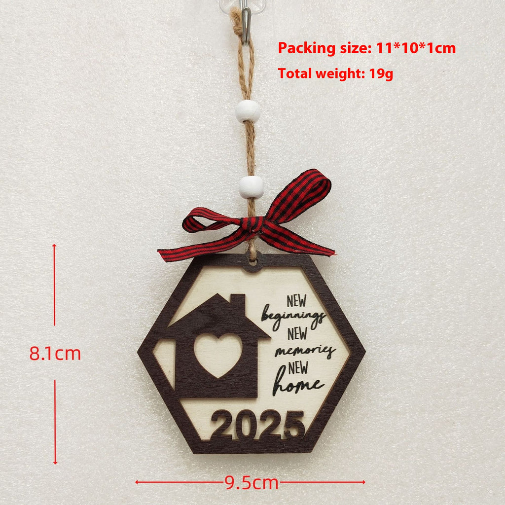 Wooden Christmas pendant ornament with natural grain texture for faith-based holiday decor