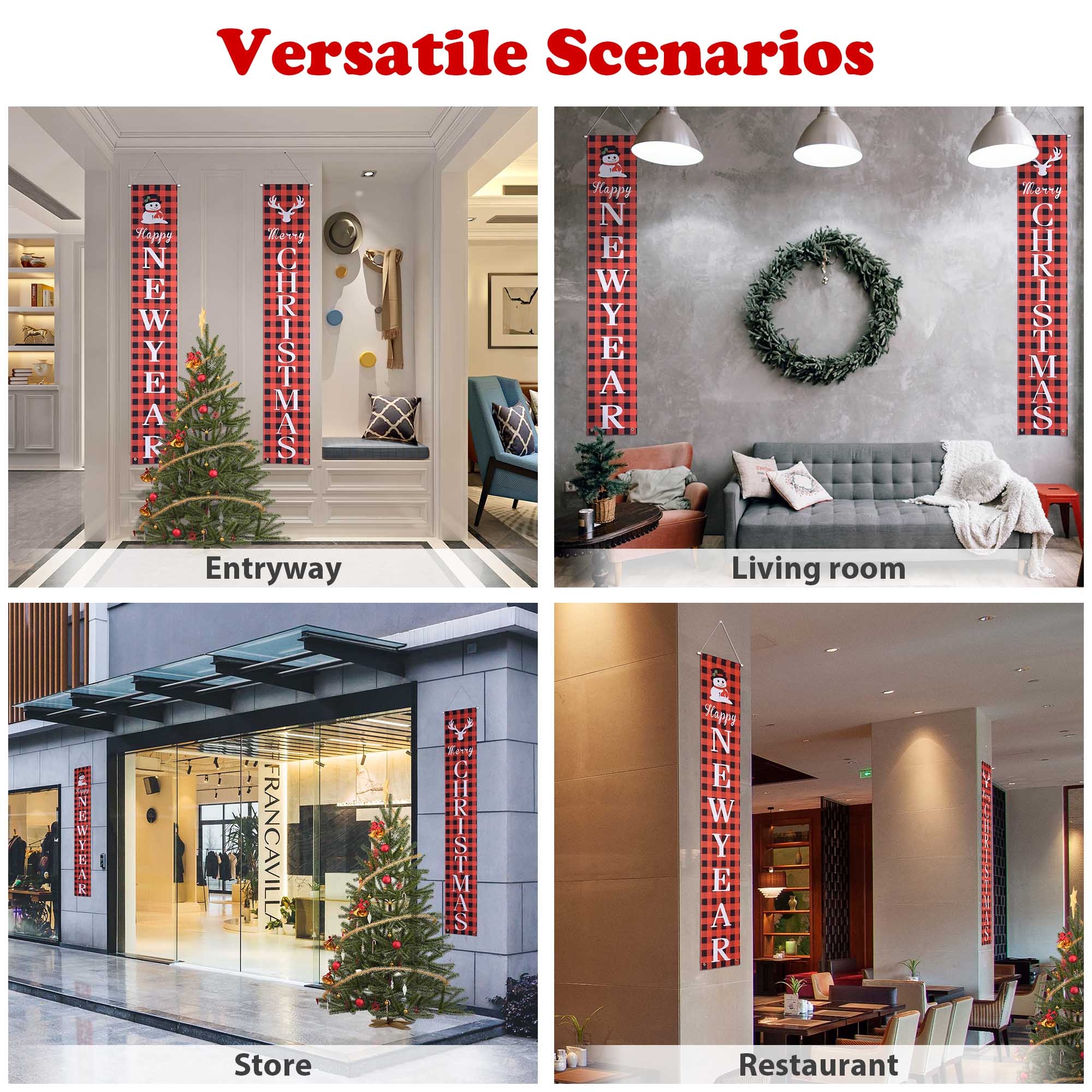 Durable 300D Oxford Fabric Christmas sign ready for indoor outdoor holiday display