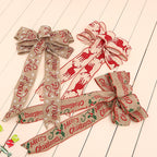 Variety pack of Christmas linen webbing ribbons for holiday decorating