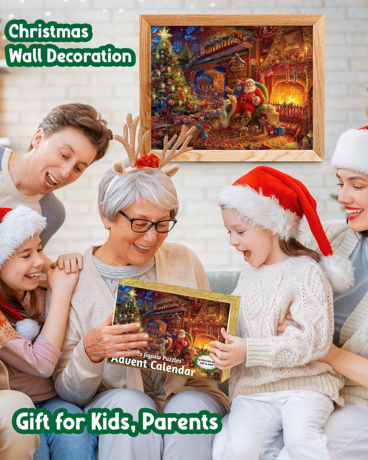 Christmas countdown puzzle in decorative gift box ready for giving