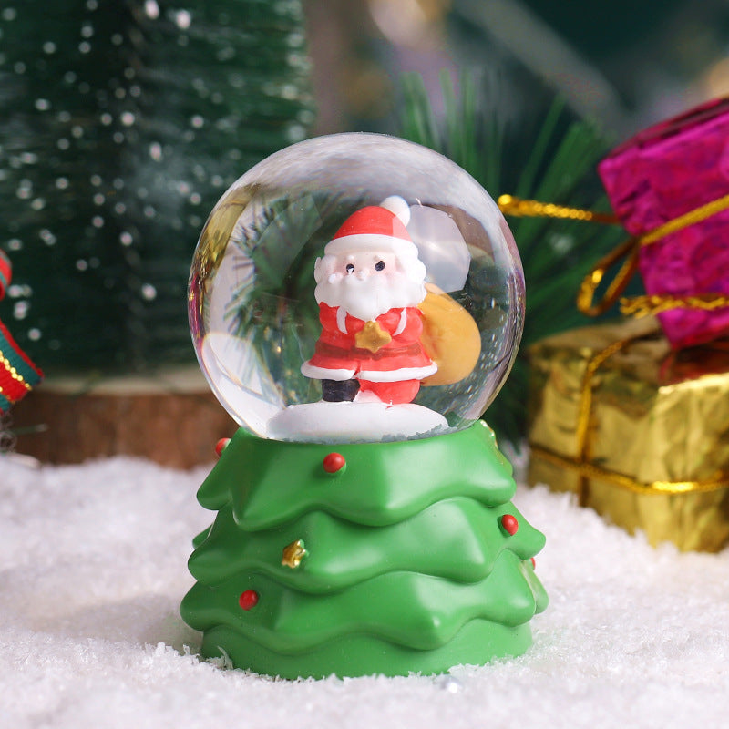 Close-up of Christmas crystal ball ornament detail
