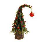 Curved red Christmas tree decoration for festive home display