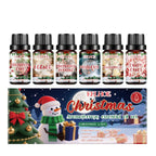 Aromatherapy oil set featuring six bottles for creating a cozy Christmas atmosphere